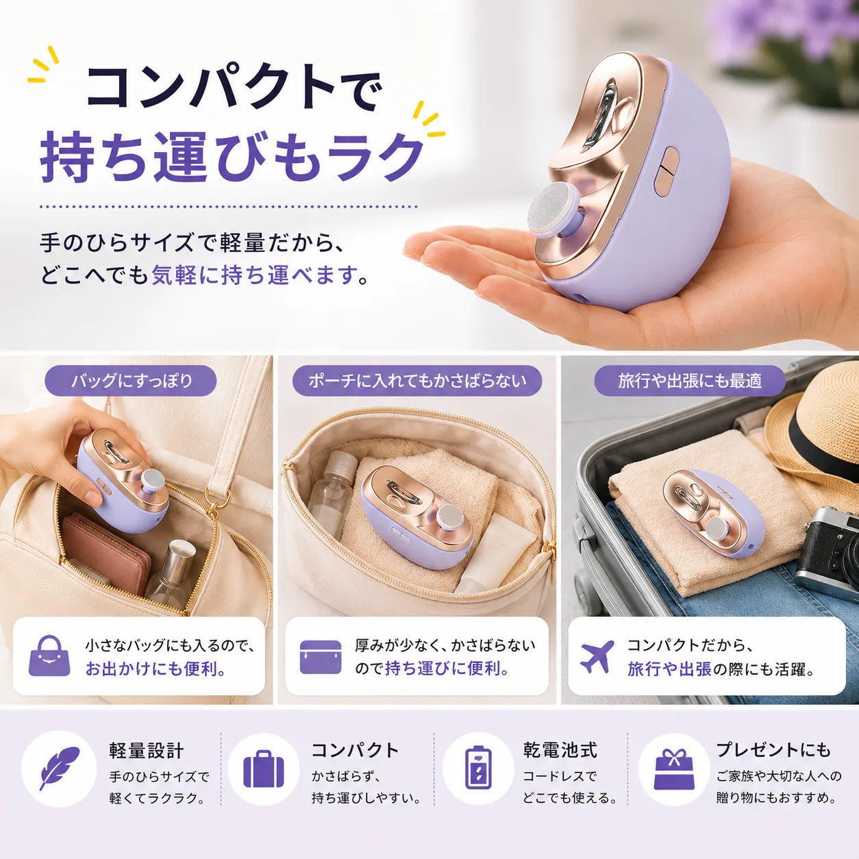 RakuNail™ 電動爪切り＆ネイルケア