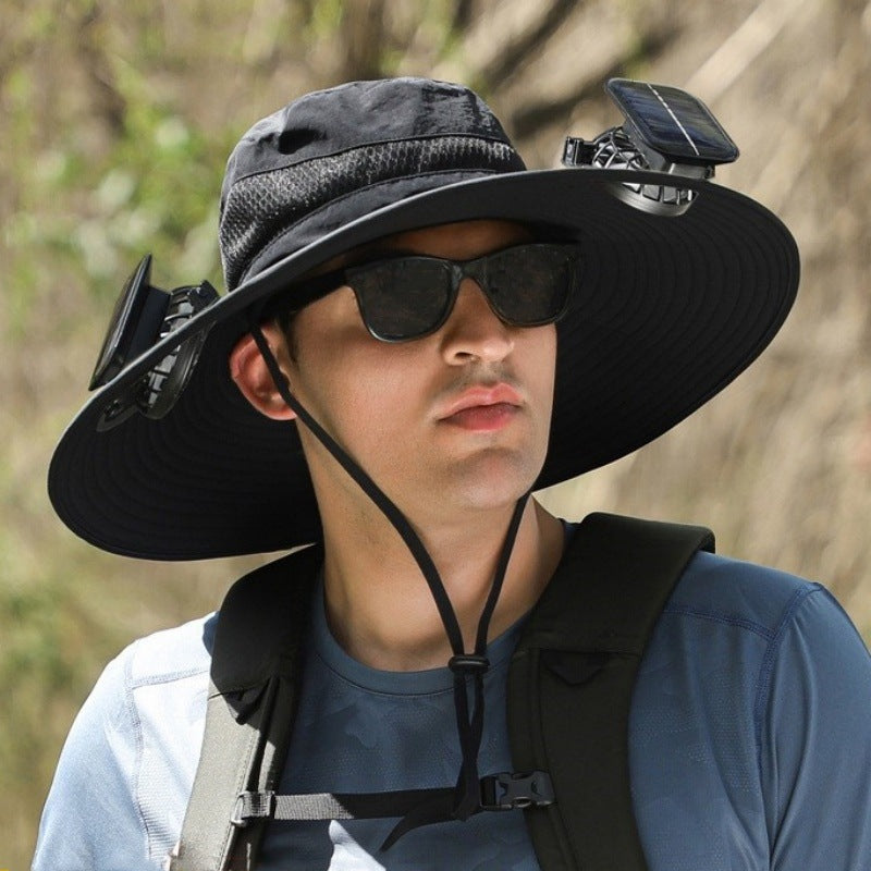 EcoFanHat™ ソーラーファン付き日除け帽子(夏の必需品)