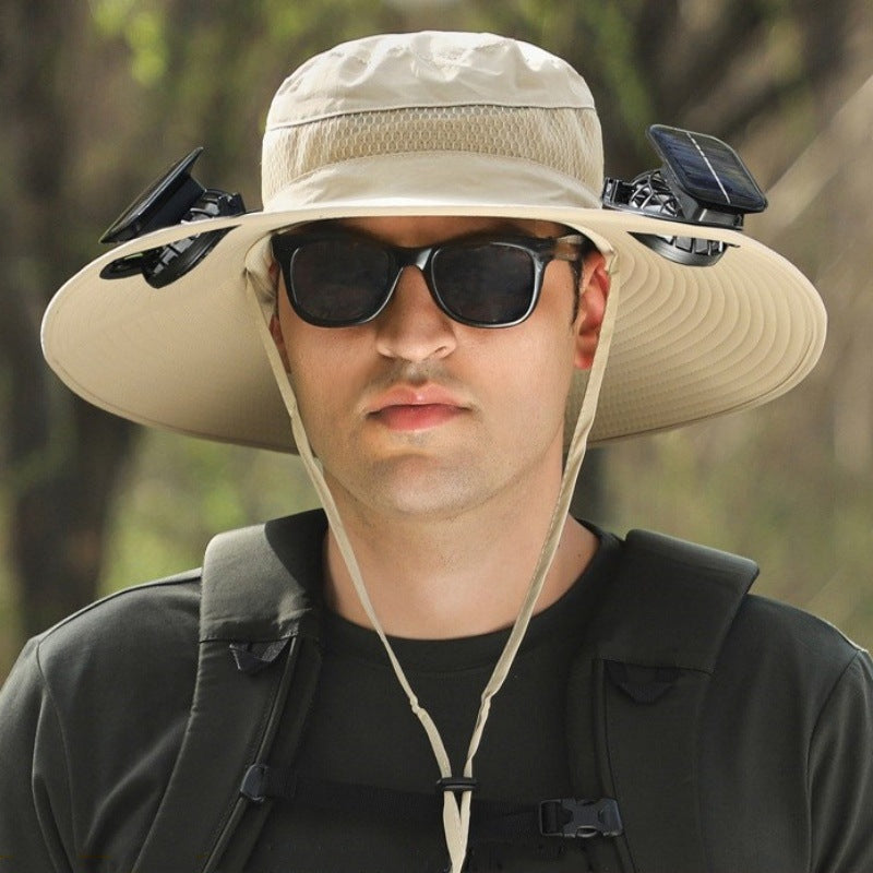 EcoFanHat™ ソーラーファン付き日除け帽子(夏の必需品)
